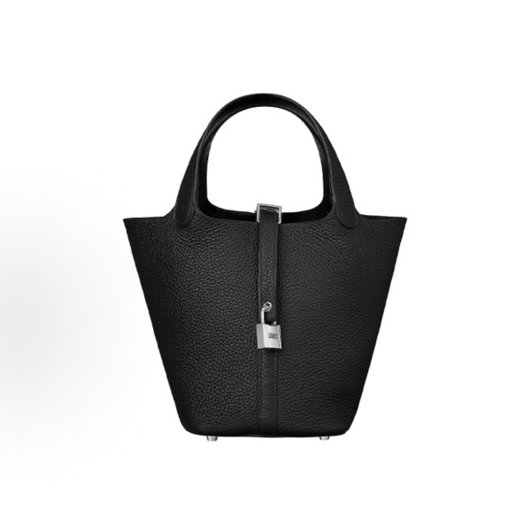 HERMES爱⻢仕 Picotin Lock 18 银扣 ⼥款 89 Noir ⿊⾊